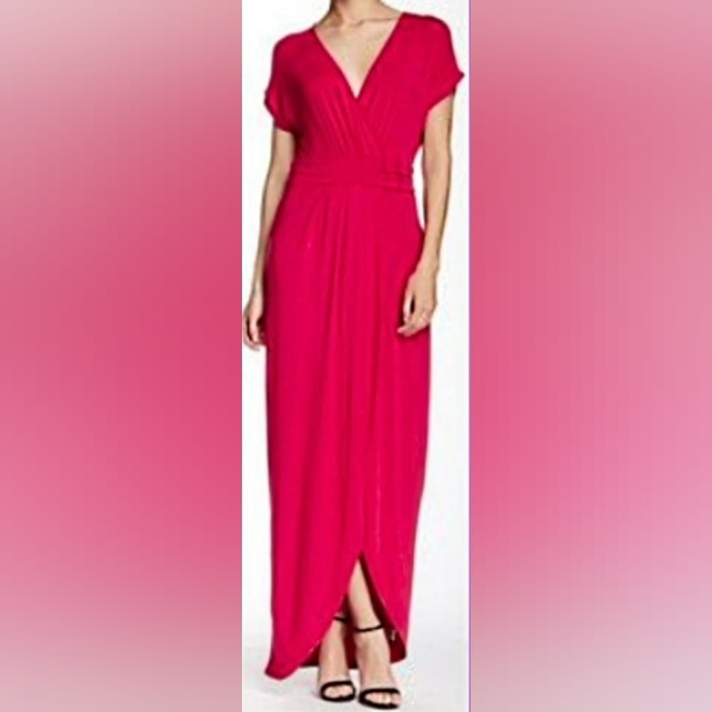 Tart Hot Pink Wrap Maxi Dress SZ XS